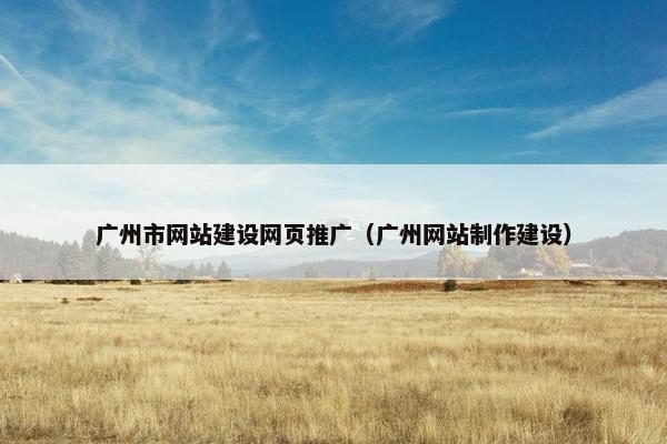 广州市网站建设网页推广（广州网站制作建设）