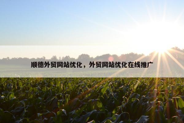 顺德外贸网站优化，外贸网站优化在线推广