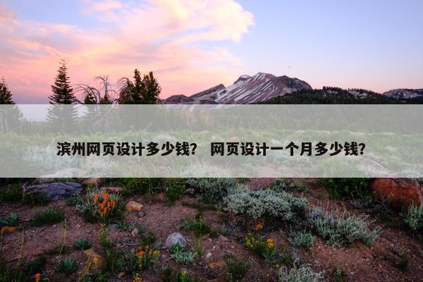 滨州网页设计多少钱？ 网页设计一个月多少钱？