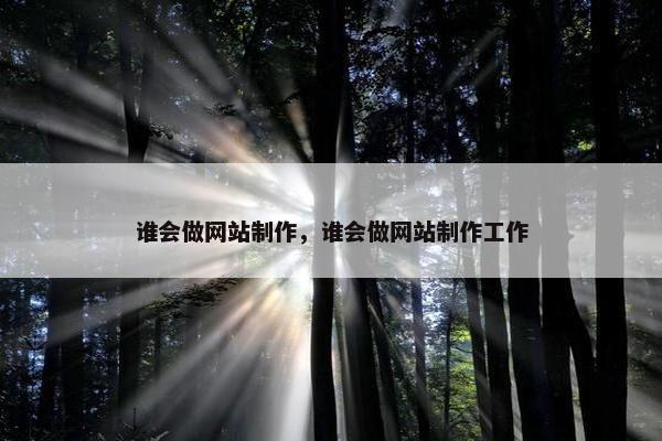 谁会做网站制作，谁会做网站制作工作