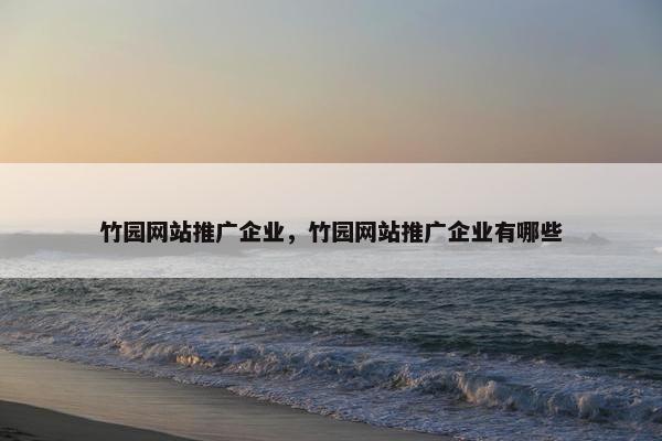 竹园网站推广企业，竹园网站推广企业有哪些