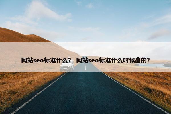 网站seo标准什么？ 网站seo标准什么时候出的？