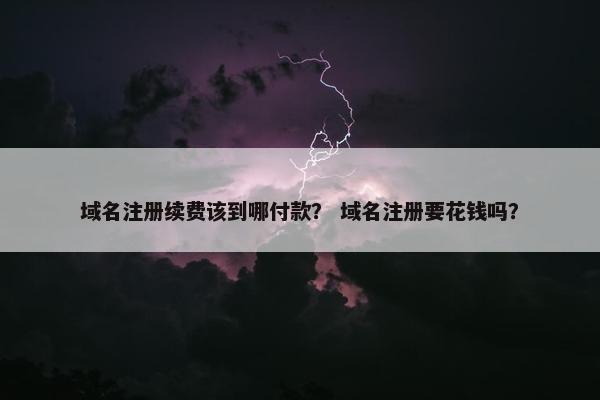 域名注册续费该到哪付款？ 域名注册要花钱吗？