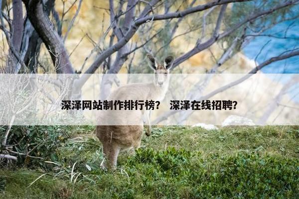 深泽网站制作排行榜？ 深泽在线招聘？
