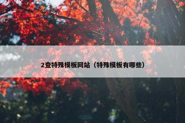 2查特殊模板网站（特殊模板有哪些）
