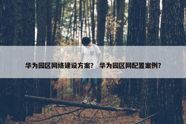 华为园区网络建设方案？ 华为园区网配置案例？