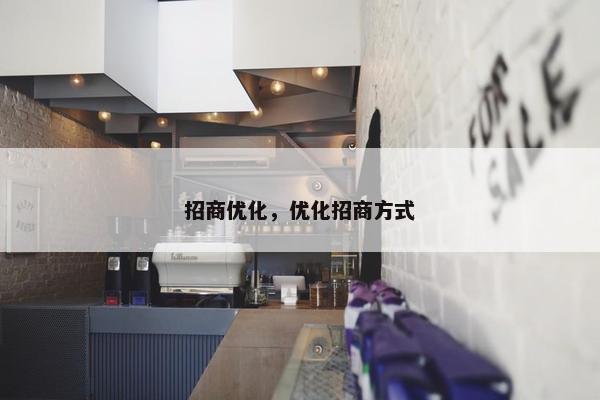 招商优化，优化招商方式