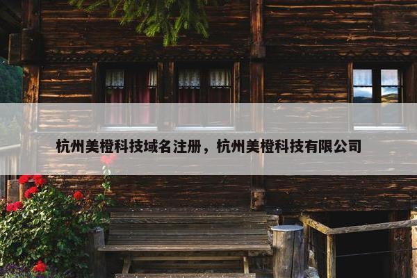 杭州美橙科技域名注册，杭州美橙科技有限公司