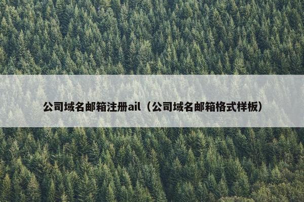 公司域名邮箱注册ail（公司域名邮箱格式样板）