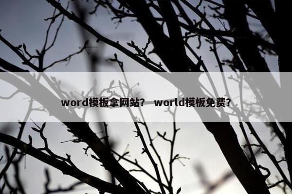 word模板拿网站？ world模板免费？