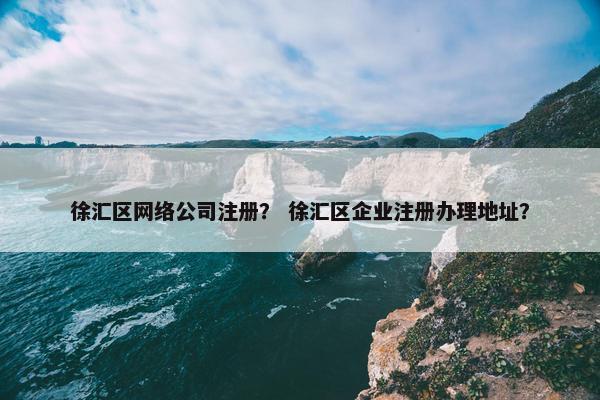 徐汇区网络公司注册？ 徐汇区企业注册办理地址？