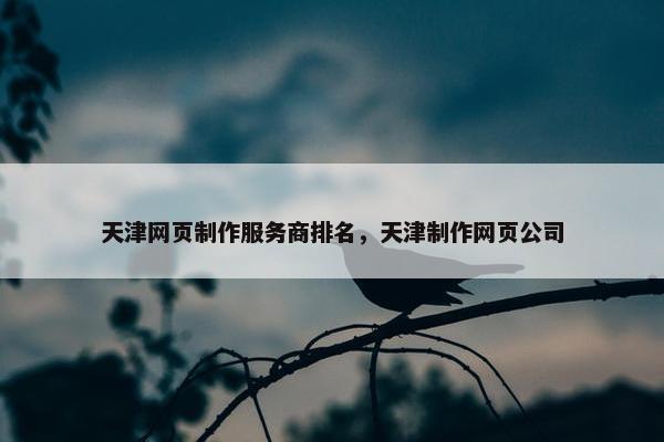 天津网页制作服务商排名，天津制作网页公司