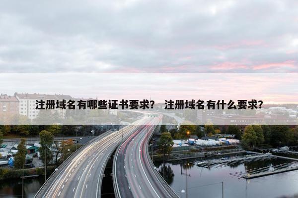 注册域名有哪些证书要求？ 注册域名有什么要求？