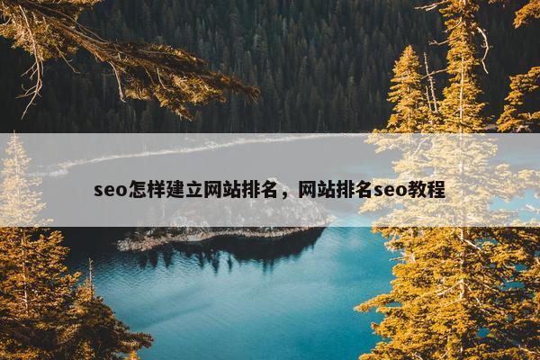 seo怎样建立网站排名，网站排名seo教程