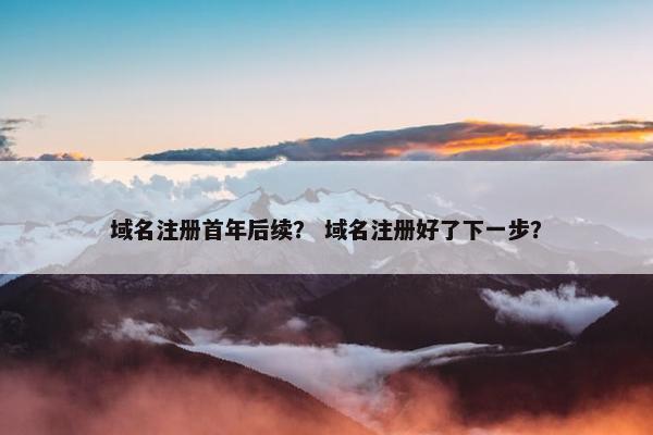 域名注册首年后续？ 域名注册好了下一步？