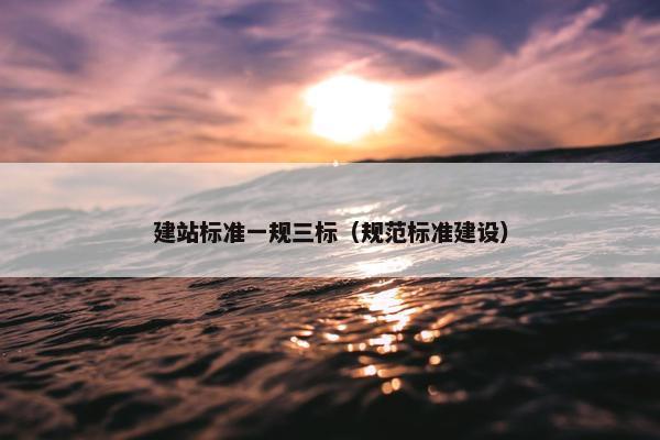建站标准一规三标（规范标准建设）