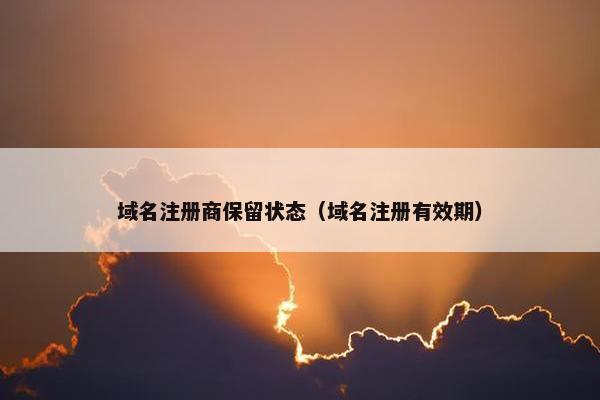 域名注册商保留状态（域名注册有效期）