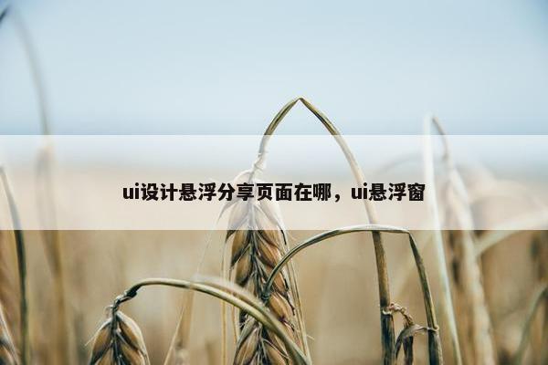 ui设计悬浮分享页面在哪，ui悬浮窗