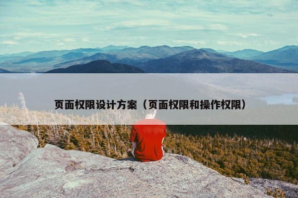 页面权限设计方案（页面权限和操作权限）