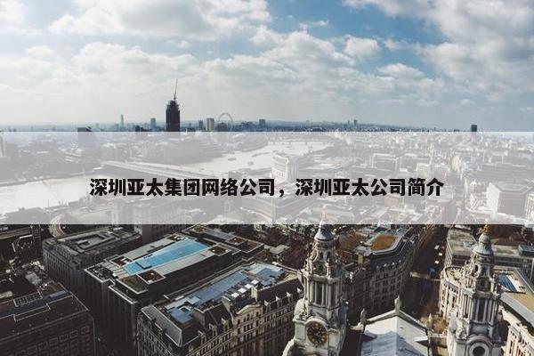 深圳亚太集团网络公司，深圳亚太公司简介