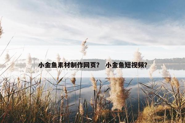 小金鱼素材制作网页？ 小金鱼短视频？