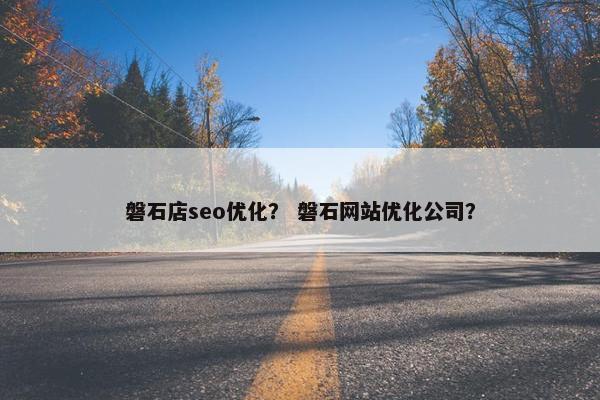 磐石店seo优化？ 磐石网站优化公司？