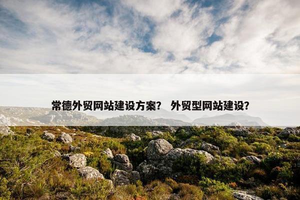 常德外贸网站建设方案？ 外贸型网站建设？