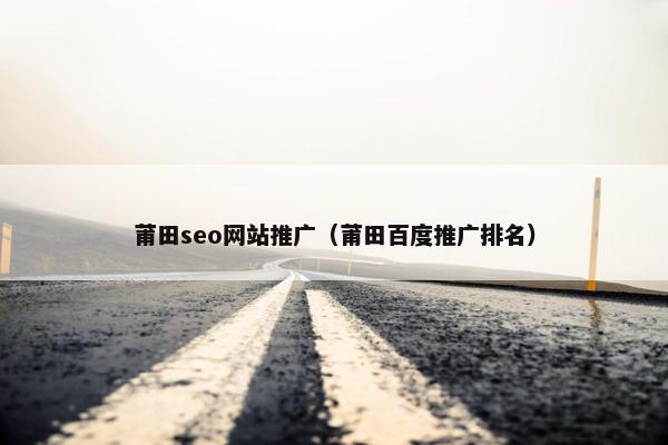 莆田seo网站推广（莆田百度推广排名）