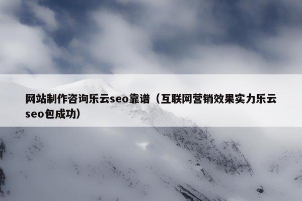 网站制作咨询乐云seo靠谱（互联网营销效果实力乐云seo包成功）