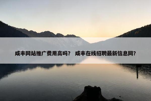 咸丰网站推广费用高吗？ 咸丰在线招聘最新信息网？
