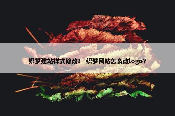 织梦建站样式修改？ 织梦网站怎么改logo？