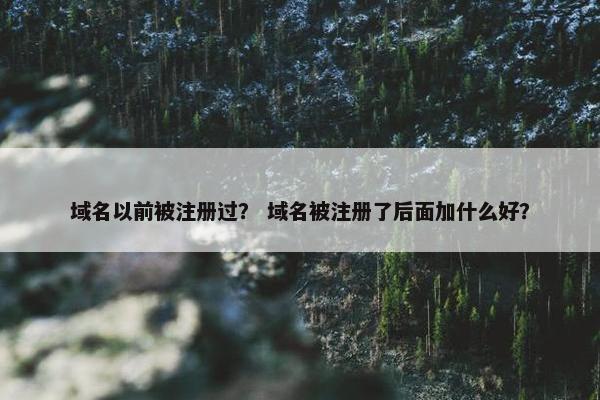 域名以前被注册过？ 域名被注册了后面加什么好？