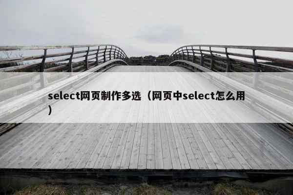 select网页制作多选（网页中select怎么用）