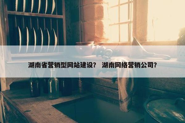 湖南省营销型网站建设？ 湖南网络营销公司？