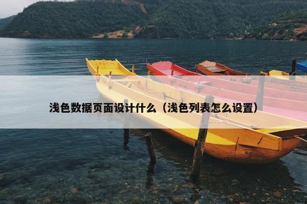 浅色数据页面设计什么（浅色列表怎么设置）