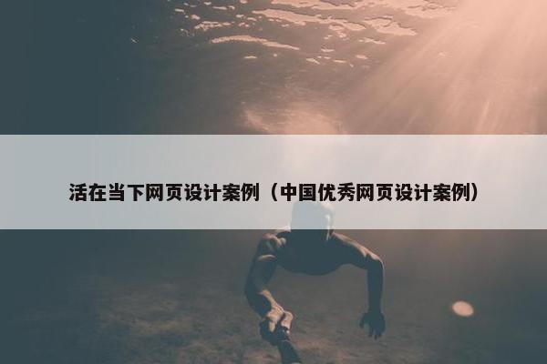 活在当下网页设计案例（中国优秀网页设计案例）