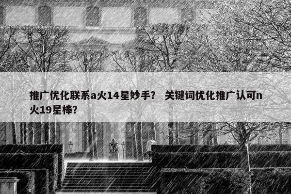 推广优化联系a火14星妙手？ 关键词优化推广认可n火19星棒？