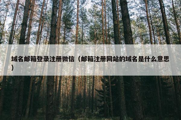 域名邮箱登录注册微信（邮箱注册网站的域名是什么意思）