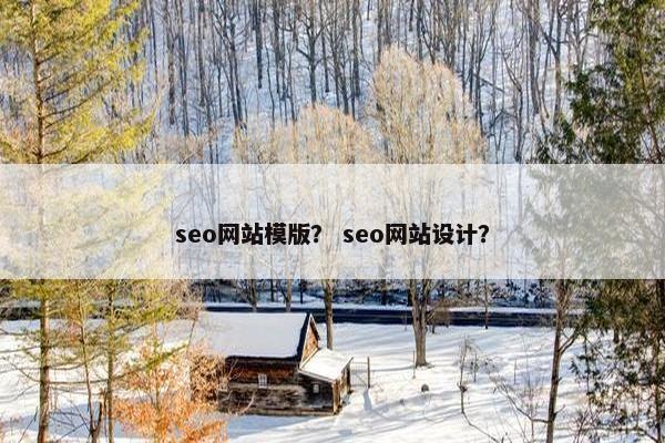 seo网站模版？ seo网站设计？