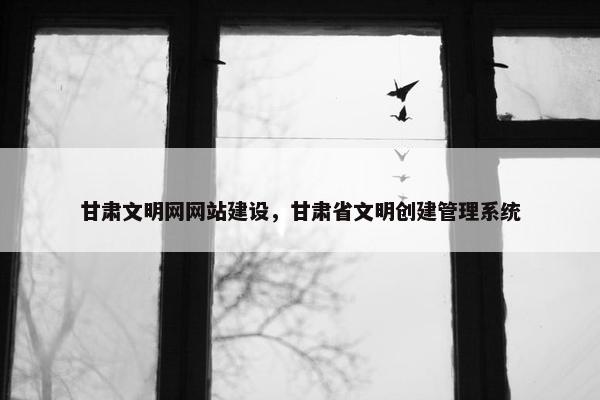 甘肃文明网网站建设，甘肃省文明创建管理系统