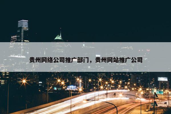 贵州网络公司推广部门，贵州网站推广公司