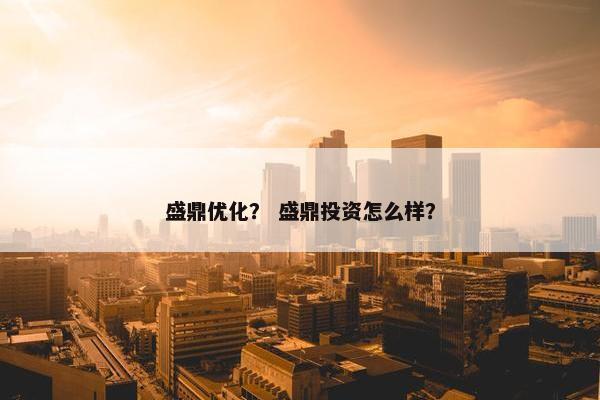 盛鼎优化？ 盛鼎投资怎么样？