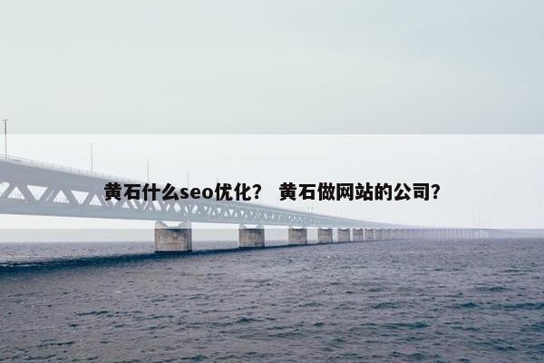 黄石什么seo优化？ 黄石做网站的公司？
