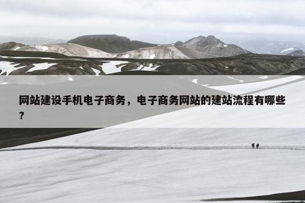 网站建设手机电子商务，电子商务网站的建站流程有哪些?