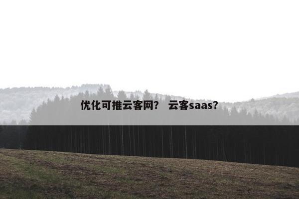 优化可推云客网？ 云客saas？