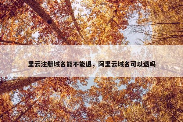 里云注册域名能不能退，阿里云域名可以退吗