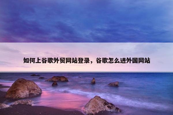 如何上谷歌外贸网站登录，谷歌怎么进外国网站