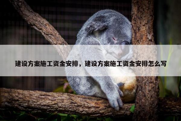 建设方案施工资金安排，建设方案施工资金安排怎么写