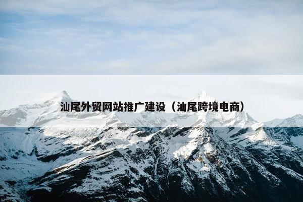 汕尾外贸网站推广建设（汕尾跨境电商）