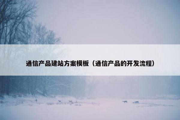 通信产品建站方案模板（通信产品的开发流程）